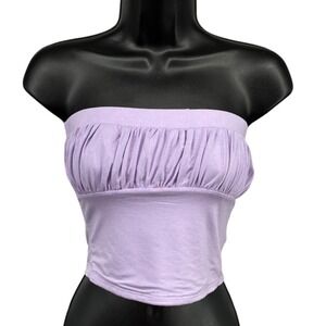 FP Beach Free People Lavender Strapless Tube Top Ruched Bandeau Crop S